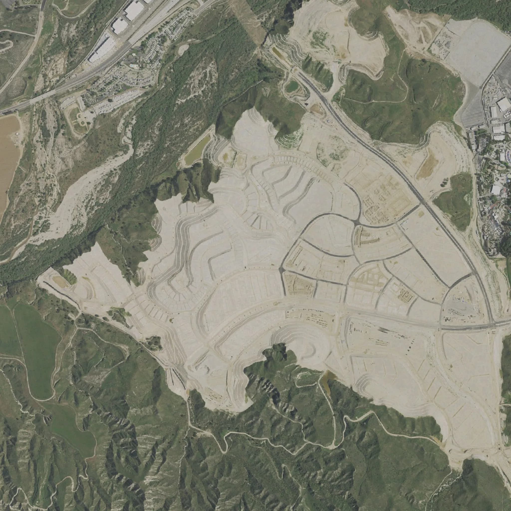 Aerial imagery around the Newhall Ranch mass grading, Valencia, CA