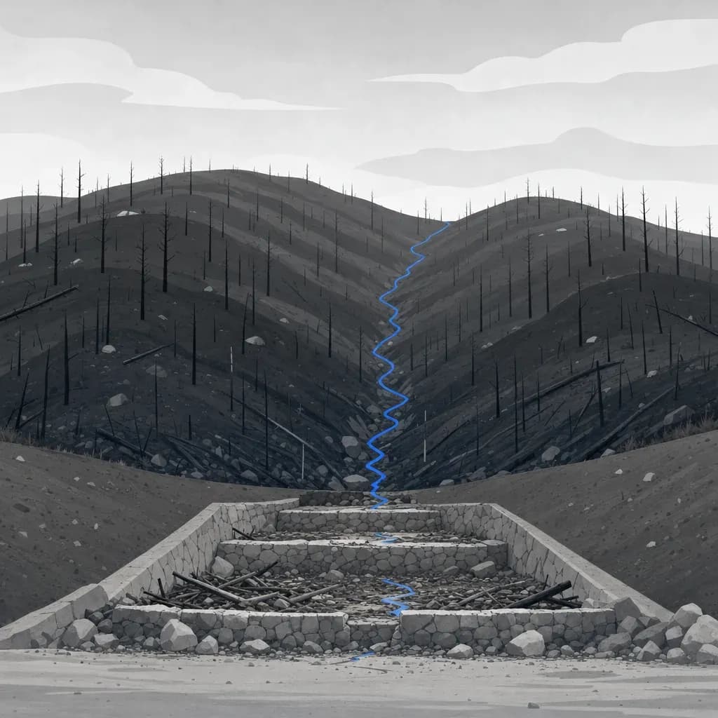 Illustrative image: After the burn: using USGS debris-flow estimates to pick which basins to survey first